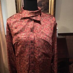 Escada Paisley Print Silk Blouse